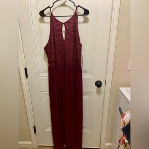 David’s Bridal Bridesmaid dress size 18w in color “Wine”